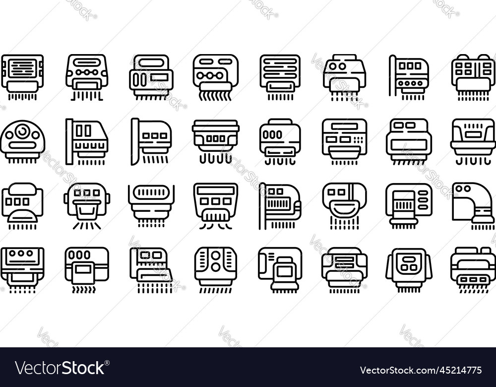 Hand Dryer Icons Set Outline Washroom Royalty Free Vector