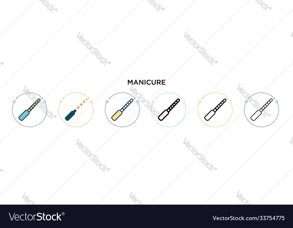 Manicure icon in filled thin line outline