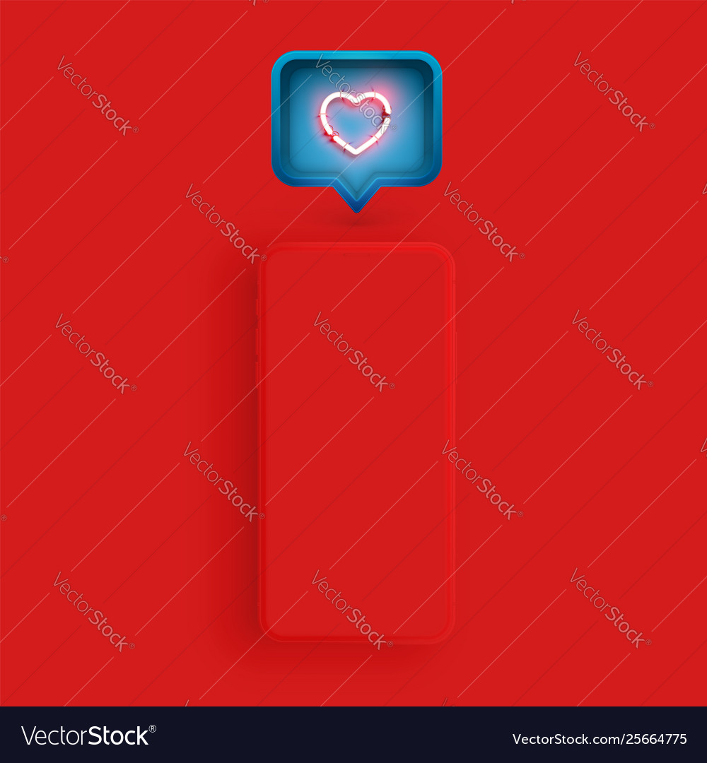 Matte smartphone template with a speech bubble