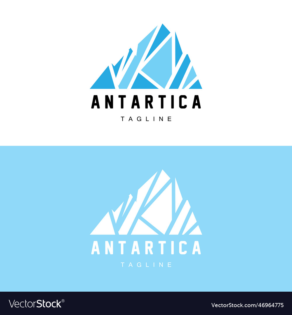 Mountain logo antarctic iceberg logo design Vector Image