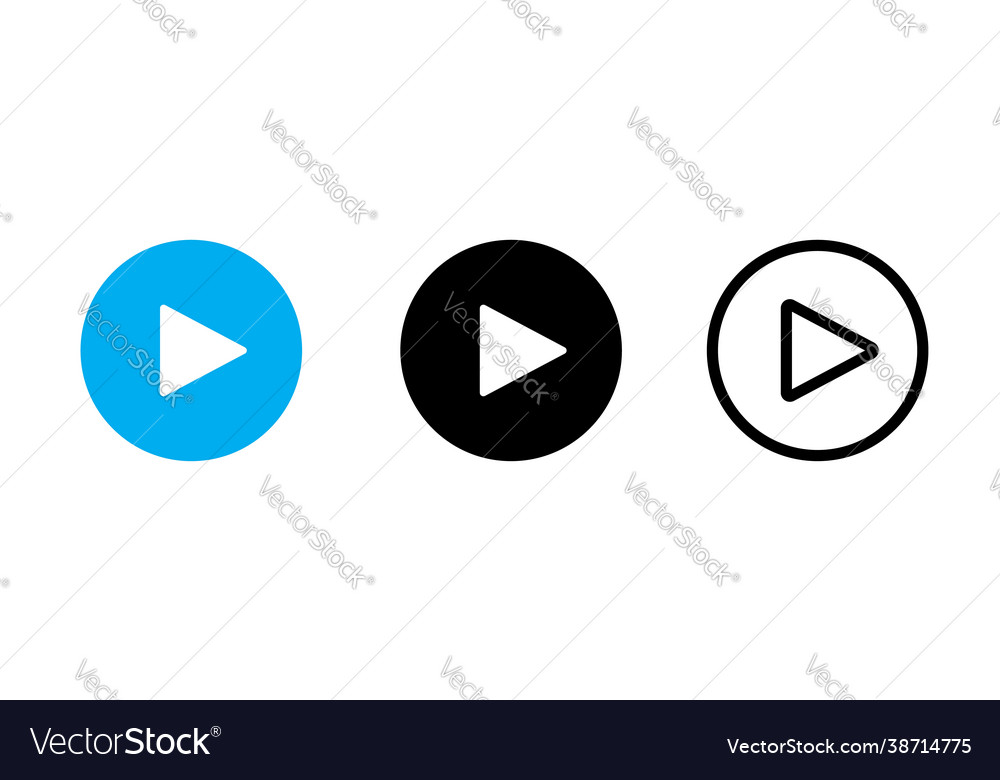 Play set button icons on transparent background vector image Play set button icons on transparent background