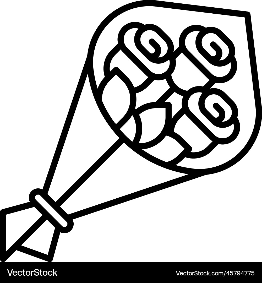 Rose bouquet icon valentines day related Vector Image