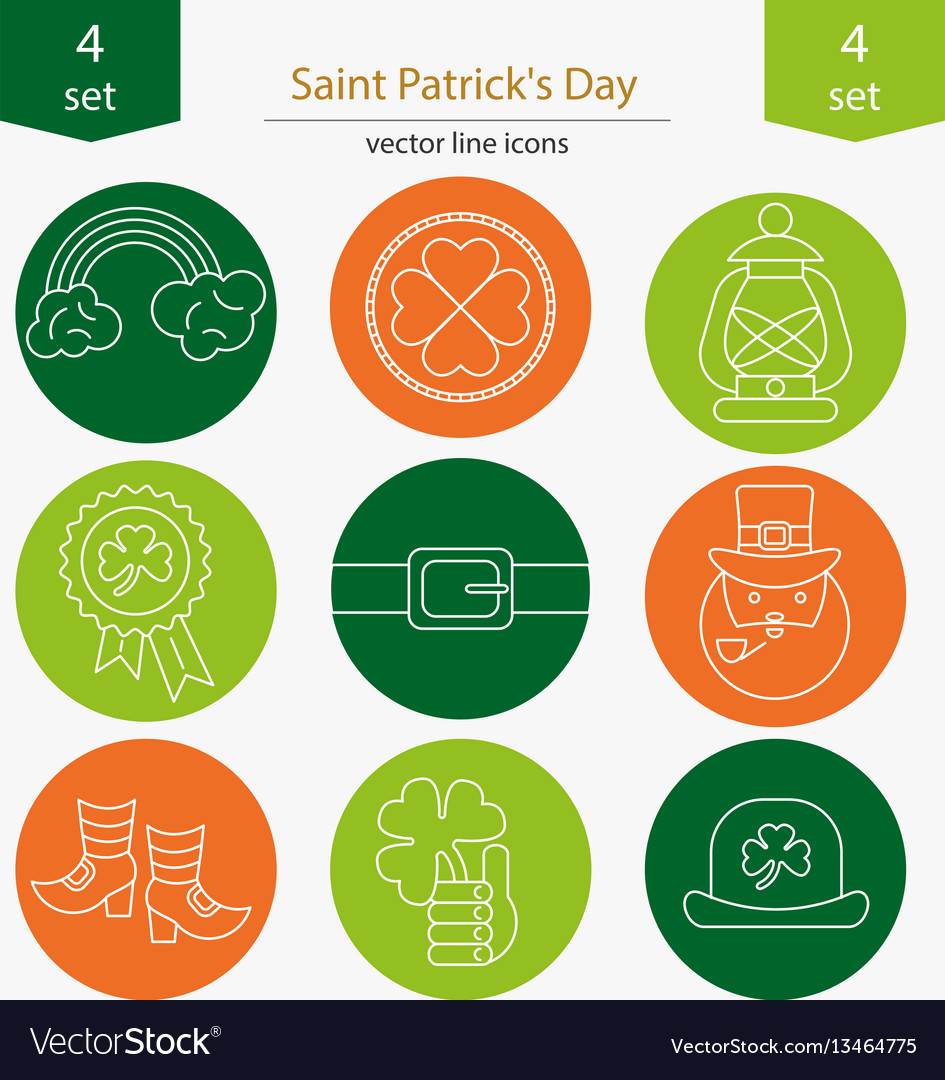 Set of saint patrick s day icons