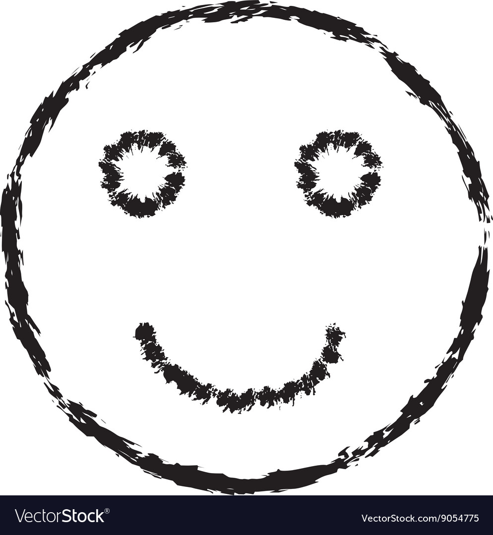 Smile face grunge icon symbol emoji Royalty Free Vector