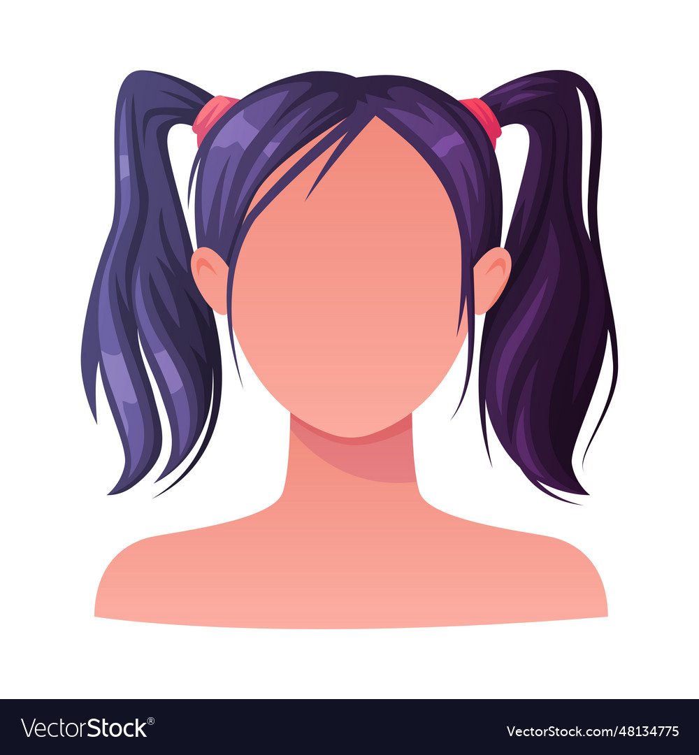 Woman Hairstyle With Dark Long Hair In Ponytail Vector Image Woman Hairstyle With Dark Long Hair In Ponytail Vector Image