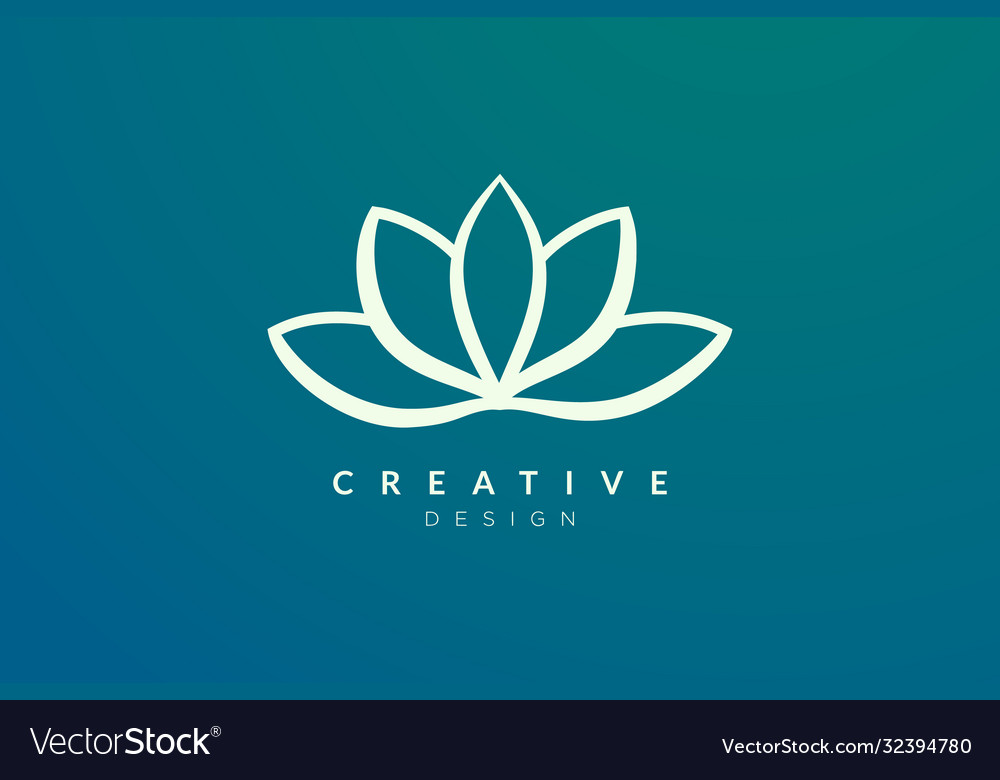 Abstract golden flower design modern minimalist vector image Abstract golden flower design modern minimalist