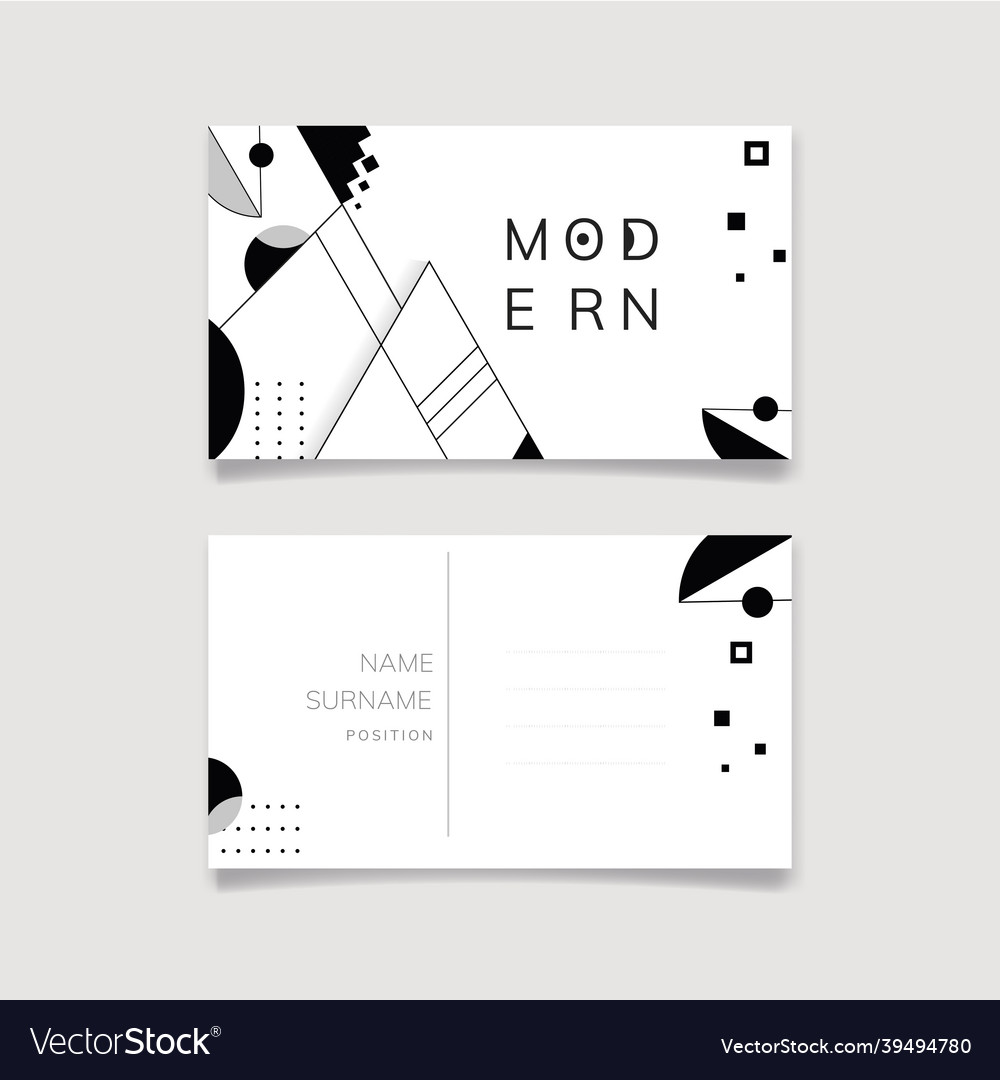 Abstract modern black and white template set