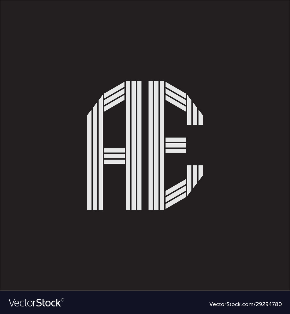 Ae logo monogram with outline style linked