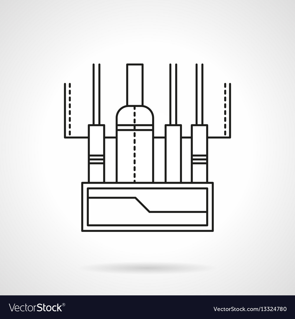 Audio mixing console flat line icon