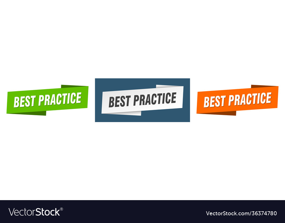 Best practice banner ribbon label