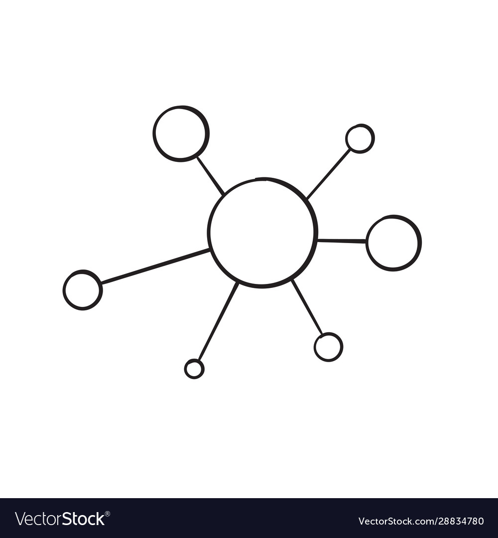 Verbindungssymbolmarke mit handgezogenem Doodle-Stil vector image Verbindungssymbolmarke mit handgezogenem Doodle-Stil