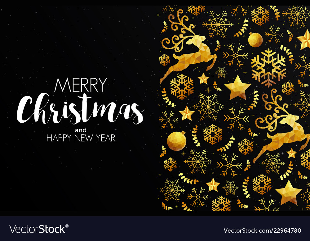 Holiday christmas card made from triangles Vector Image