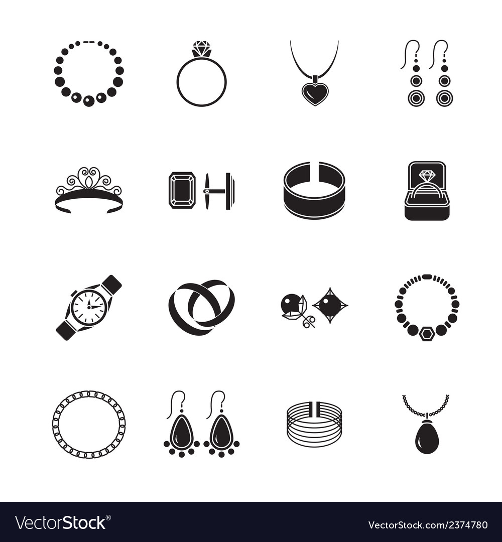 Jewelry icon black Royalty Free Vector Image - VectorStock