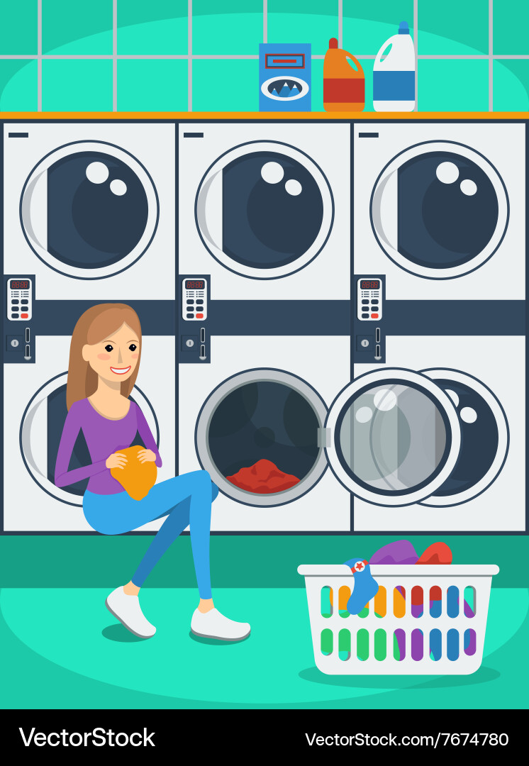 Laundromat Royalty Free Vector Image Vectorstock
