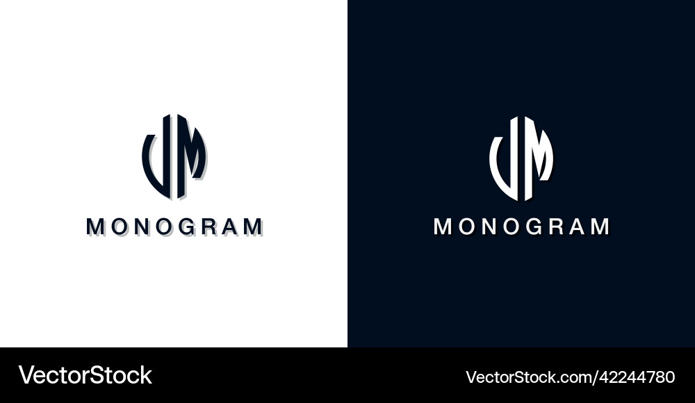 Leaf style initial letter vm monogram logo Vector Image