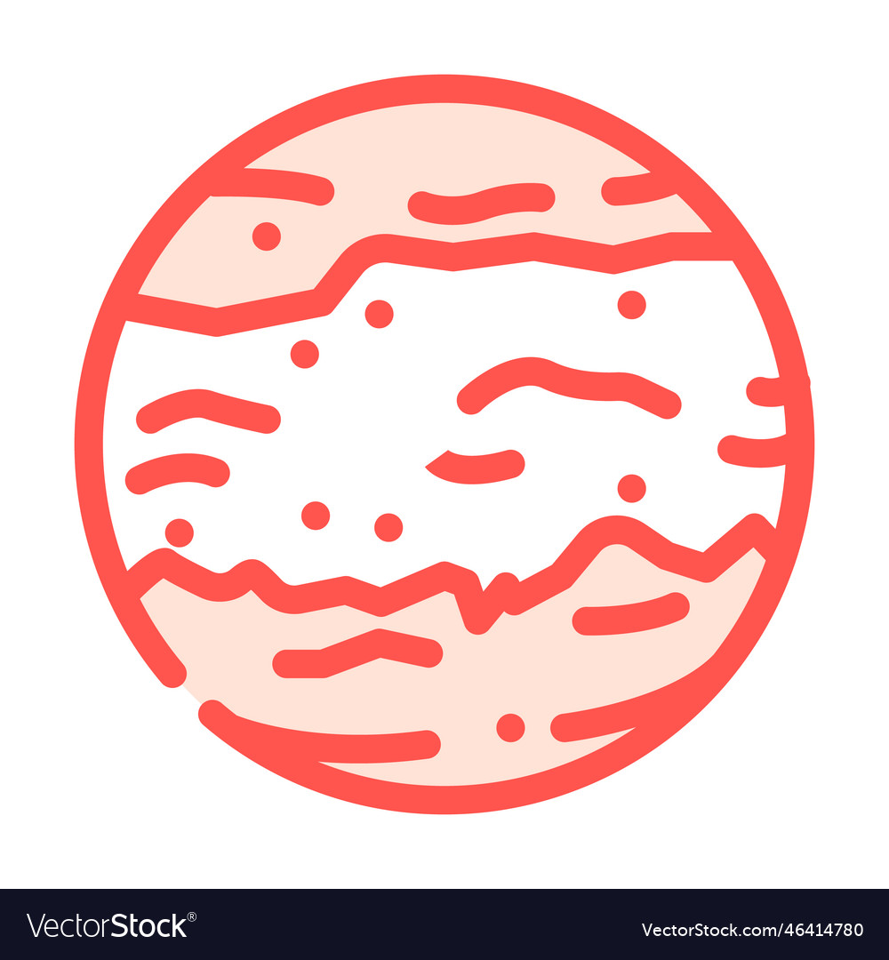 Mars planet color icon