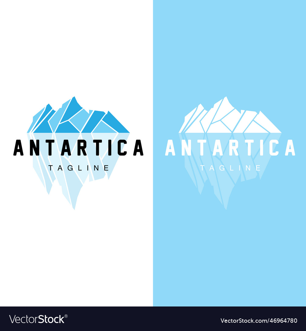 Mountain logo antarctic iceberg logo design Vector Image