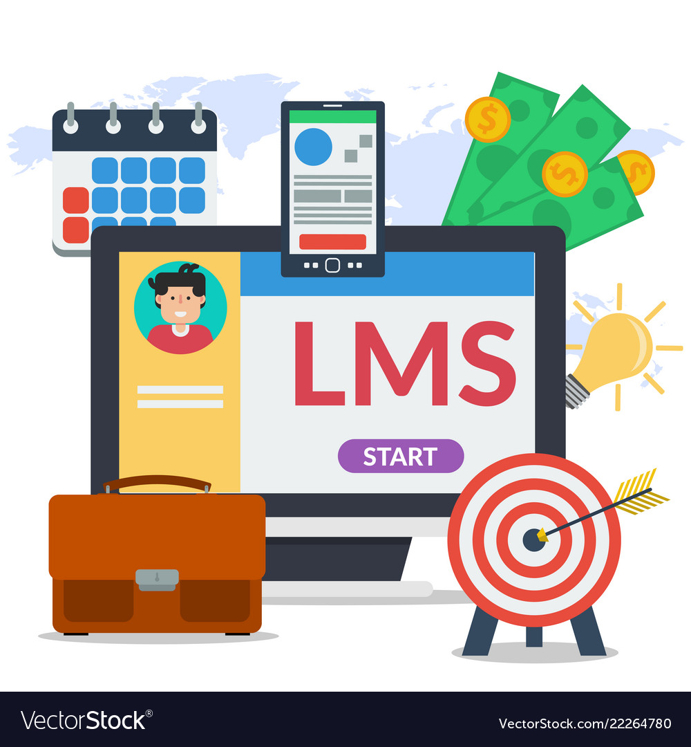 Square concept - learning management system Vector Image