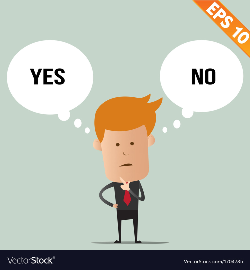 Business Man Thinking Of Choice - Eps10 Royalty Free Vector