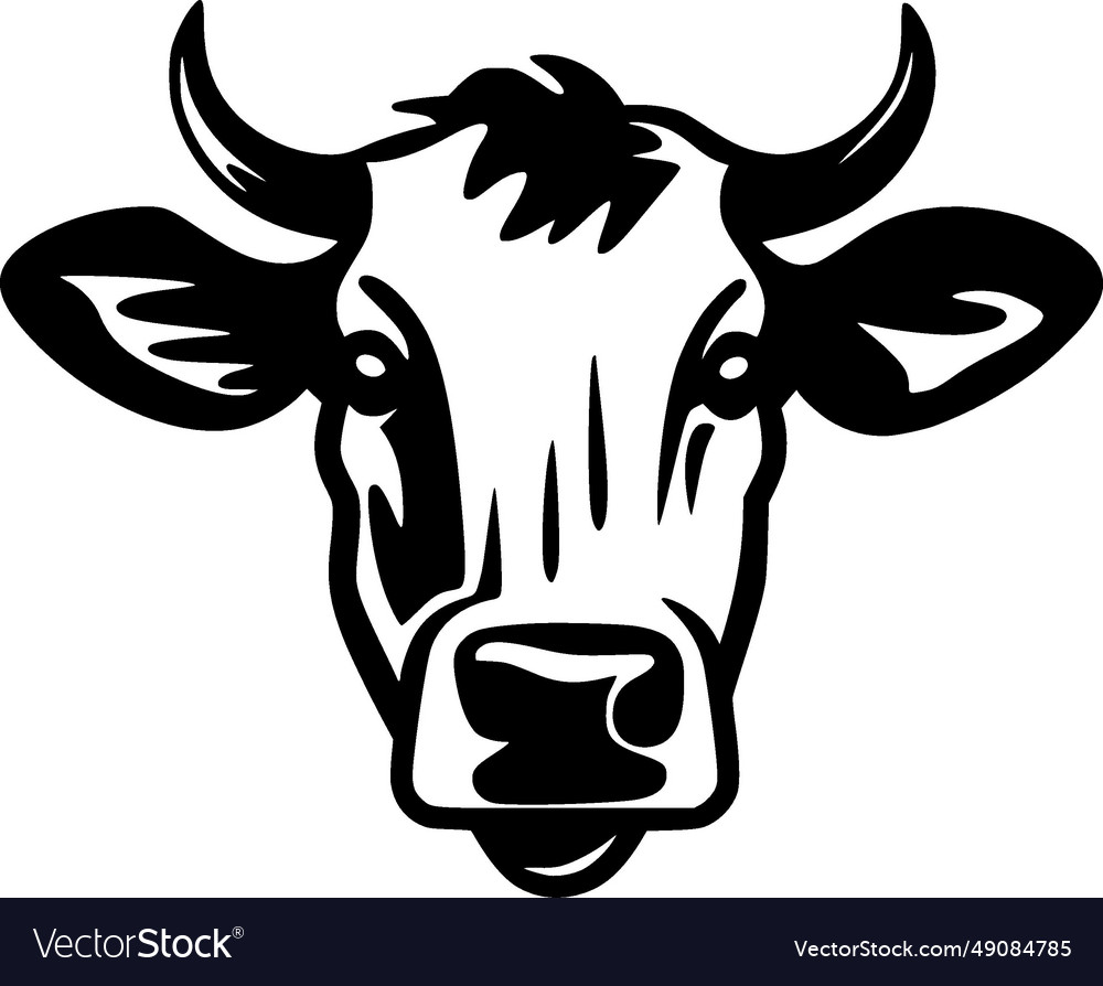 Cow - minimalist and flat logo Royalty Free Vector Image