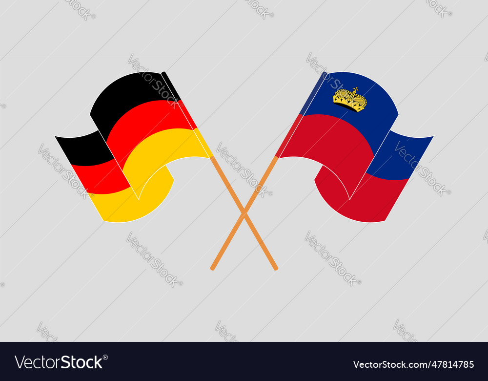 Crossed flags of germany and liechtenstein