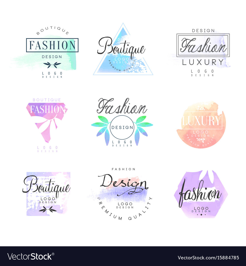 Fashion luxury boutique set for logo design Vector Image