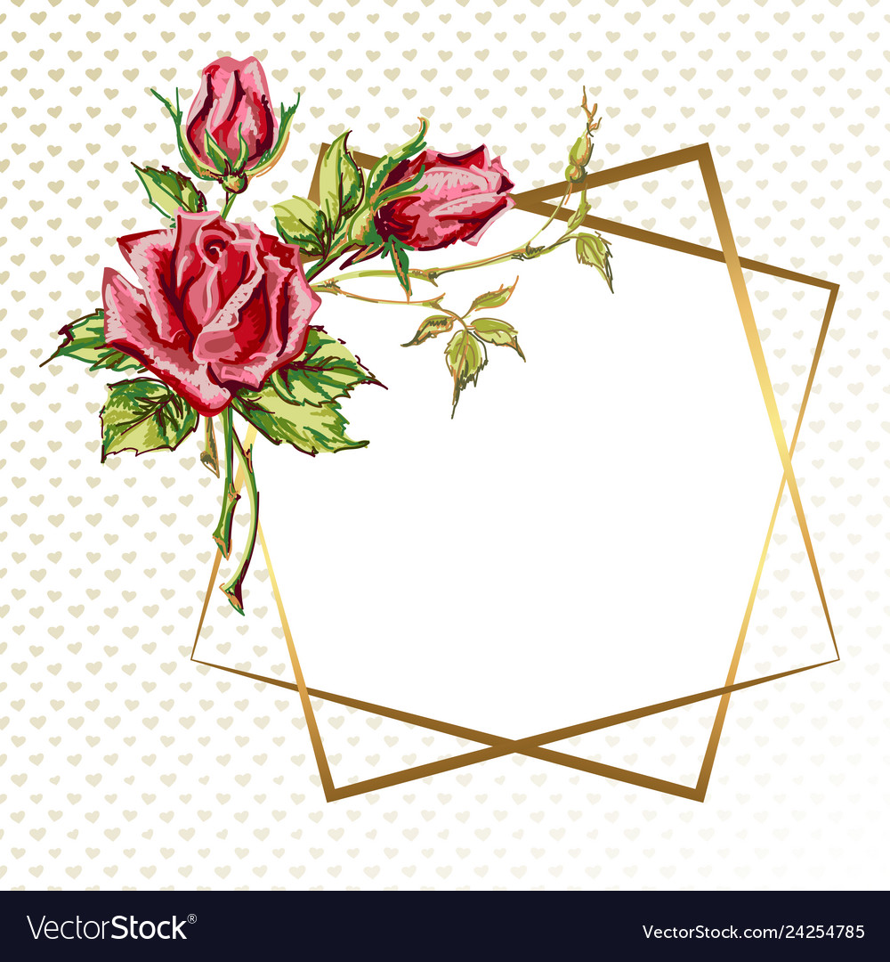 Greeting card with roses Royalty Free Vector Image