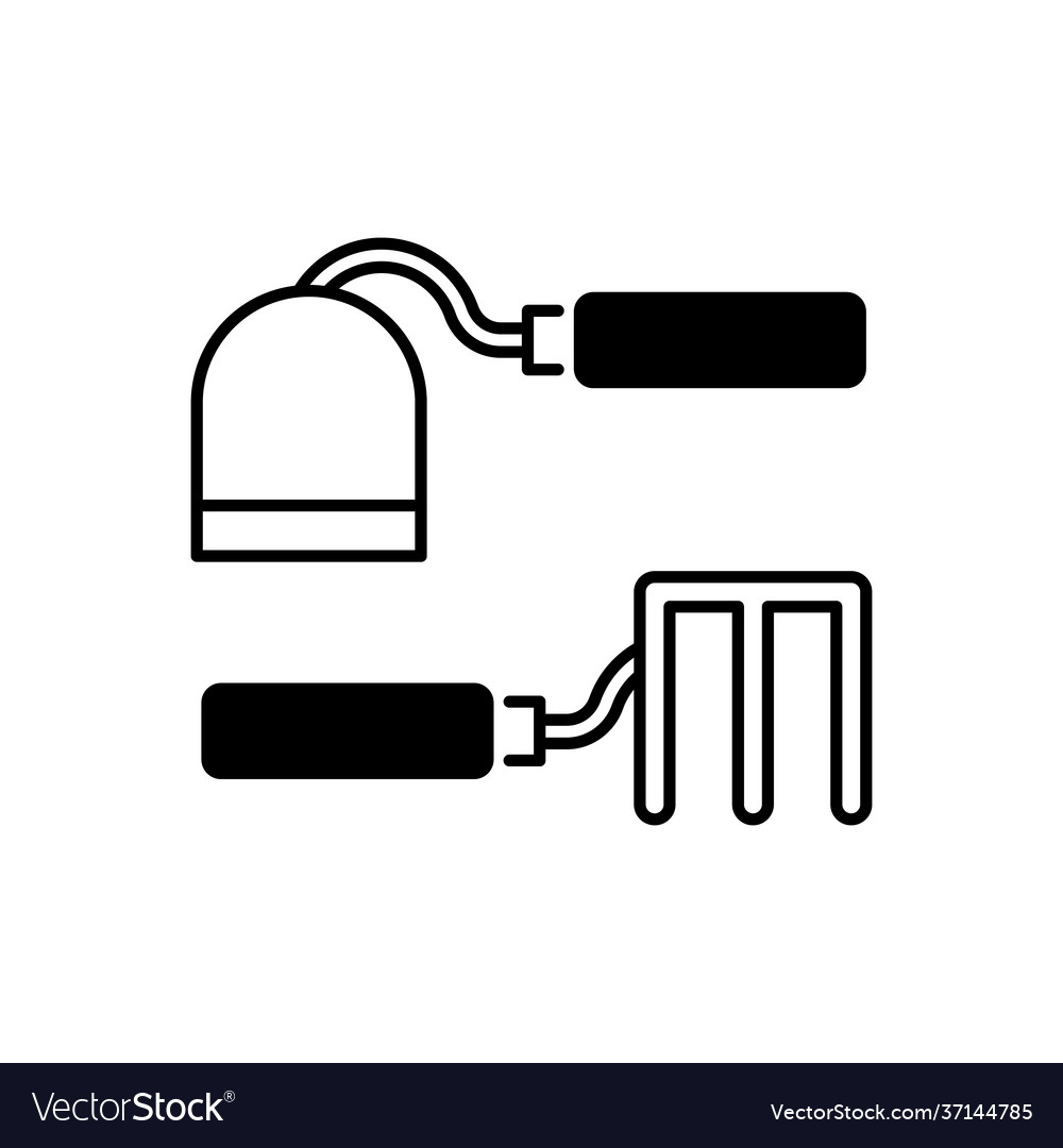 Hoe and fork hoes black linear icon