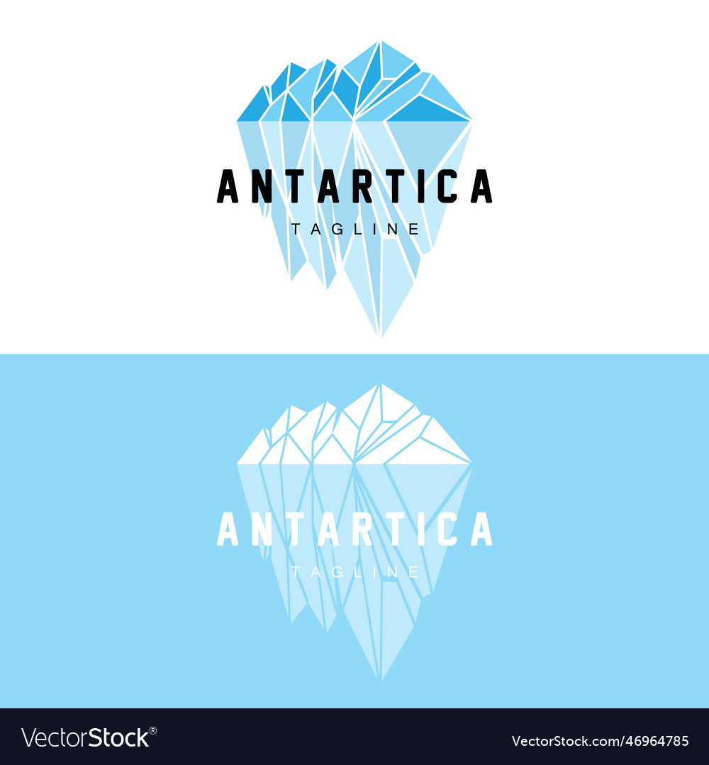 Mountain logo antarctic iceberg logo design Vector Image