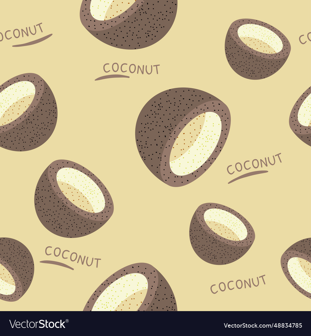 Natural fabrics and wallpapers with coconut Vector Image