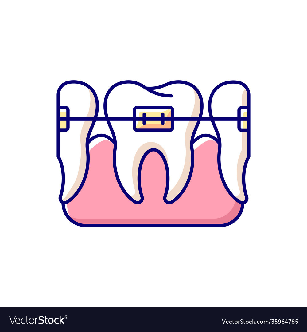 Orthodontics rgb color icon Royalty Free Vector Image