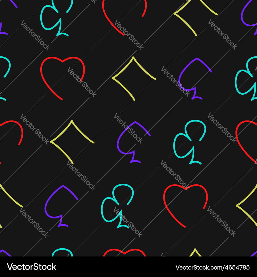 Playing card suits seamless pattern Royalty Free Vector