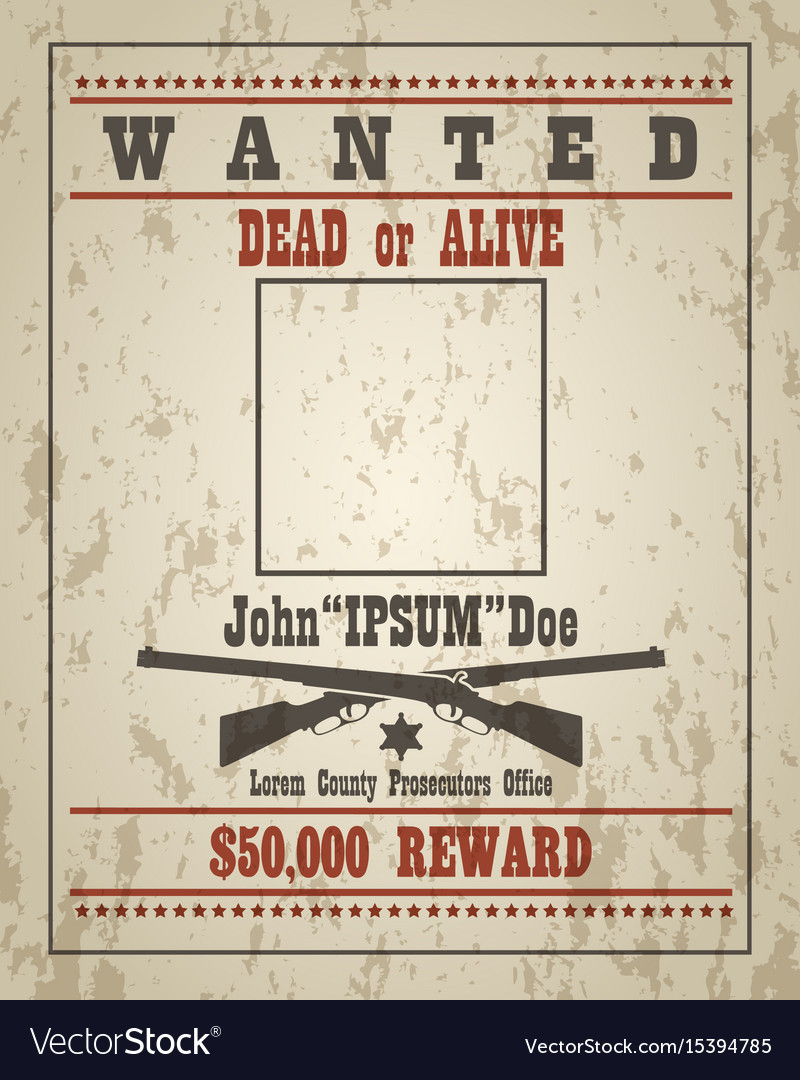 wanted reward poster template