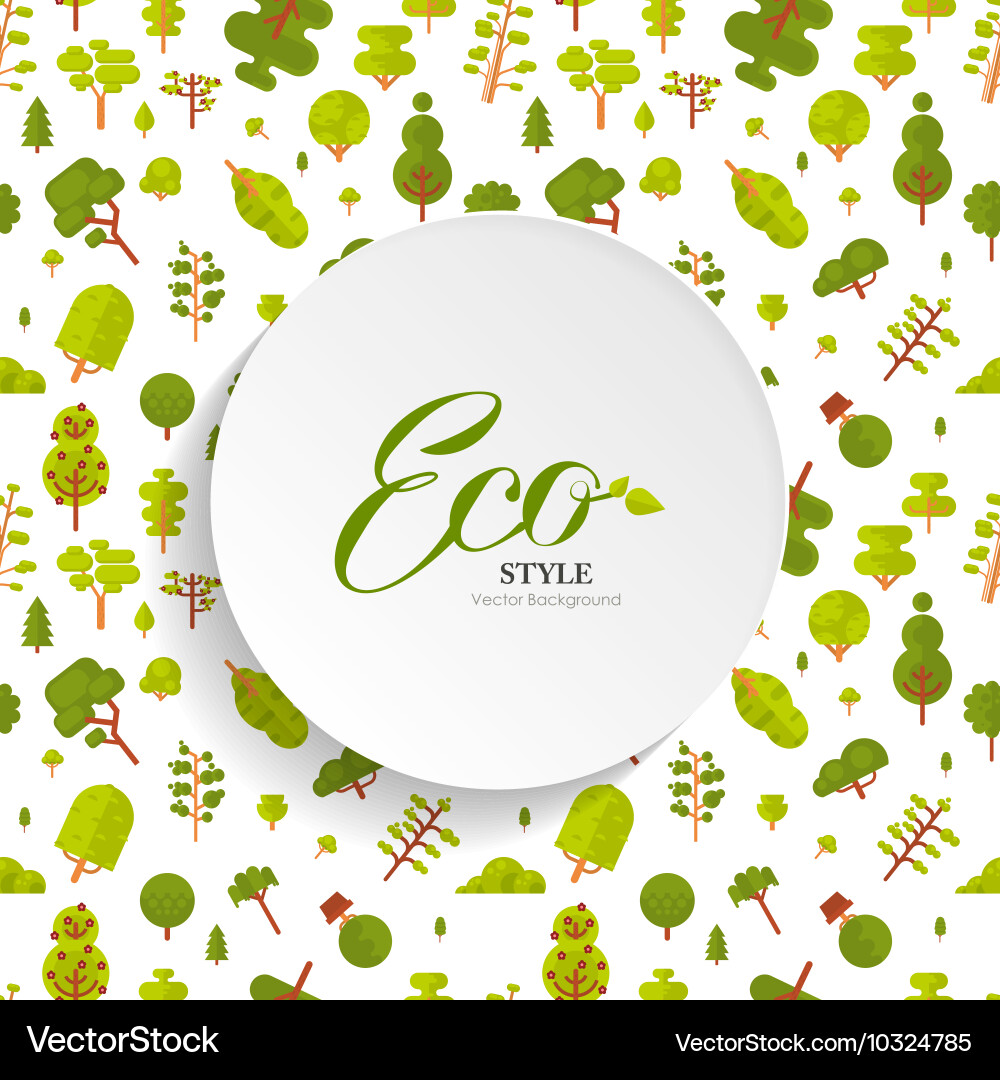Seamless pattern with green trees Royalty Free Vector Image