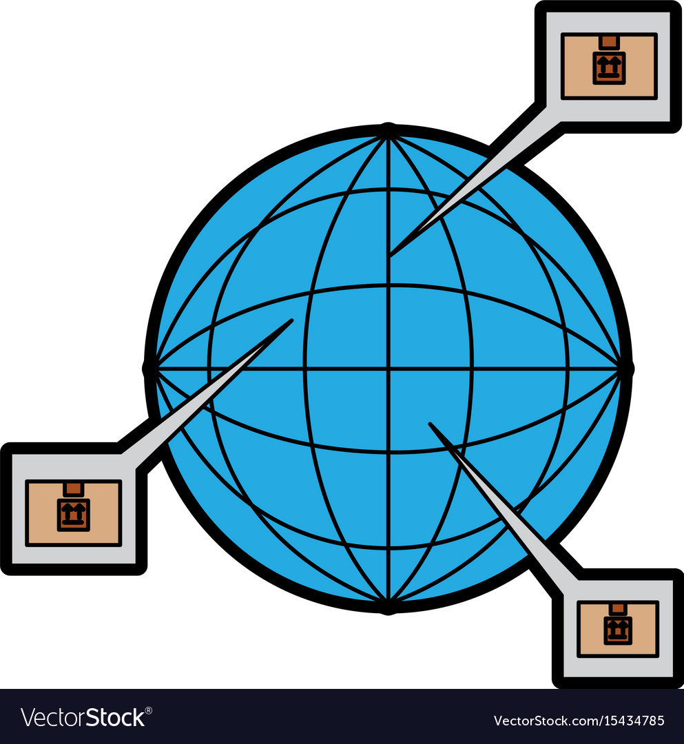 Sphere planet with boxes