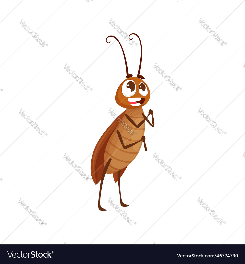 Cartoon cockroach character with big eye begging Vector Image