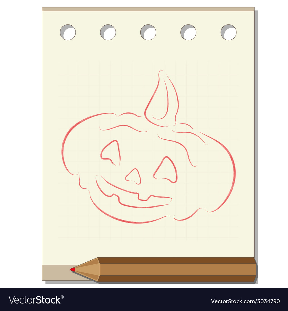 Halloween Stift Zeichnung - Kürbis Thema