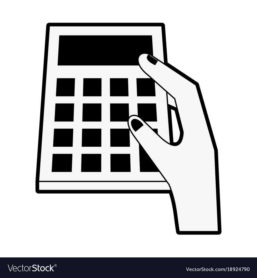 Hand holding a calculator Royalty Free Vector Image