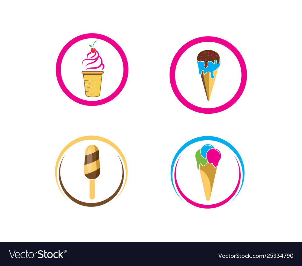 Ice cream logo template Royalty Free Vector Image