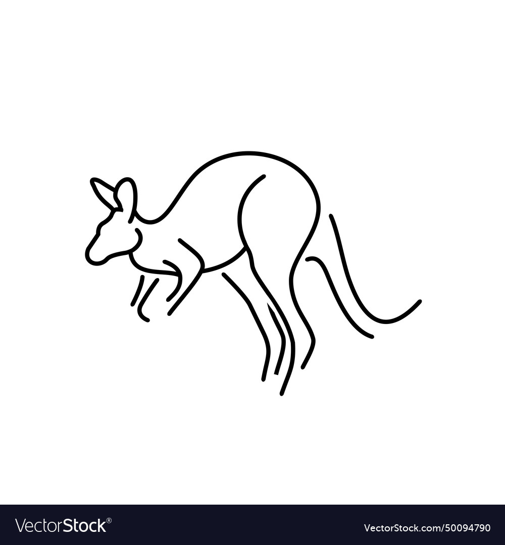 Line art logo design kangaroo Royalty Free Vector Image