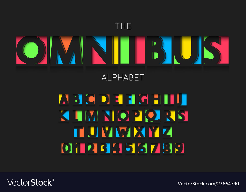 Omnibus font and alphabet numbers
