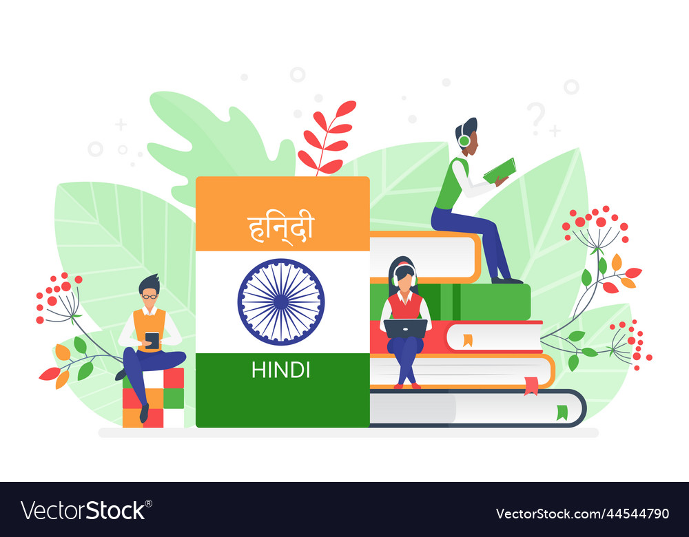 Online indian hindi language courses remote Vector Image