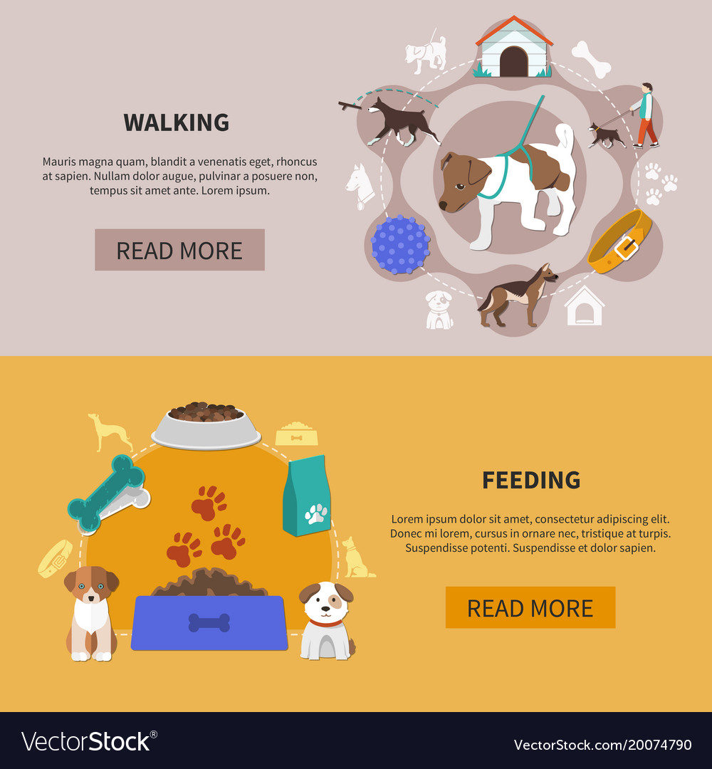 Pet care banners collection Royalty Free Vector Image