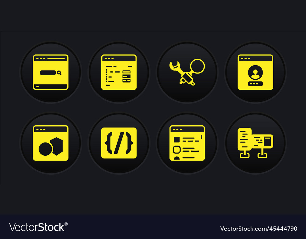 Set software create account screen programming vector image Set software create account screen programming