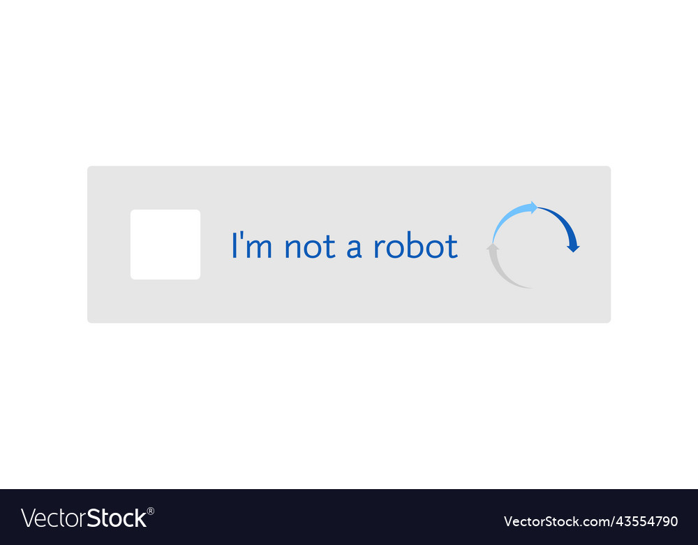 Template for entering captcha im not a robot vector image Template for entering captcha im not a robot