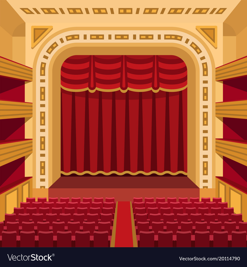 Theater stage with curtains entertainment