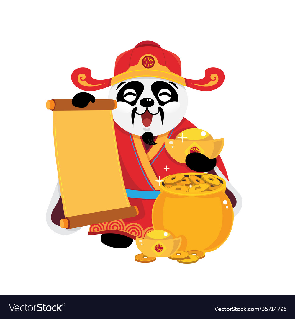 Chinese lucky god Royalty Free Vector Image - VectorStock