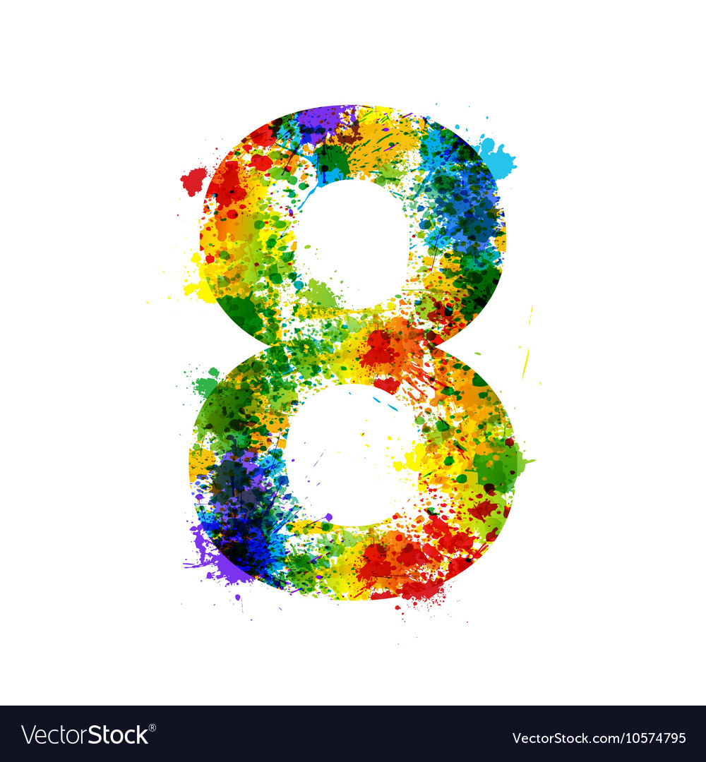 Color paint splashes gradient font symbols