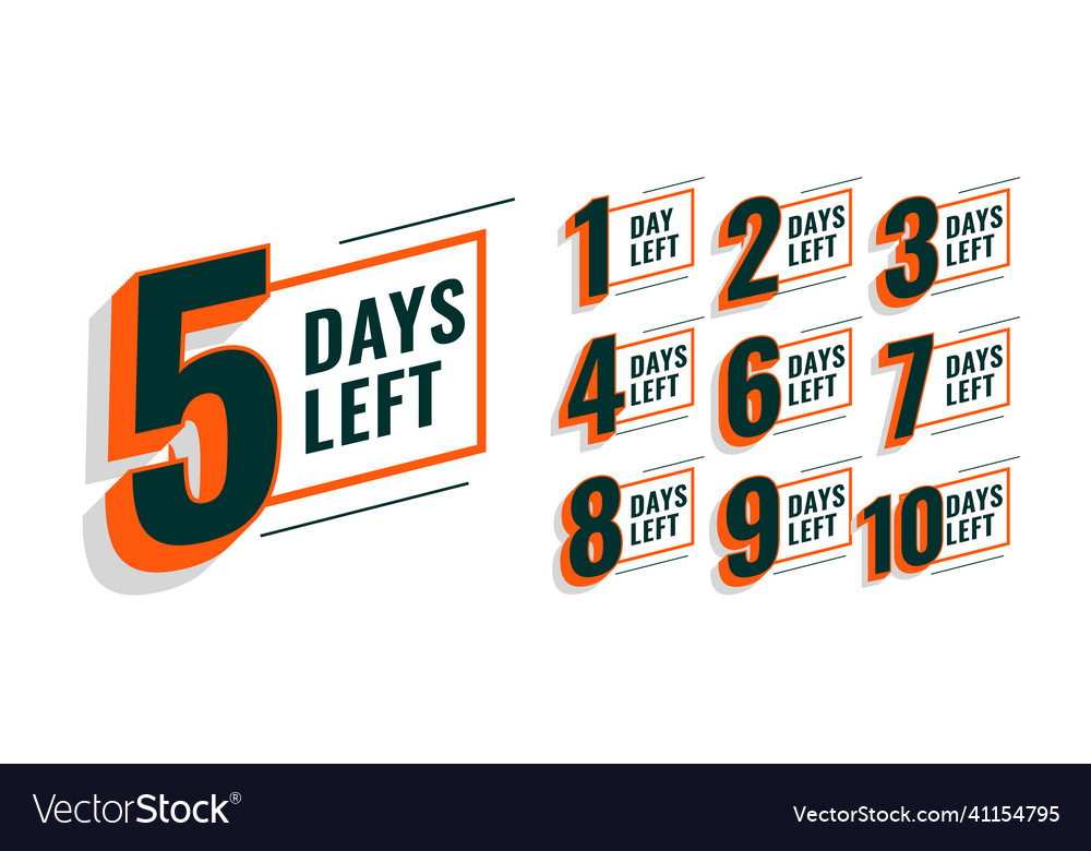 Countdown timer with number of days left tags