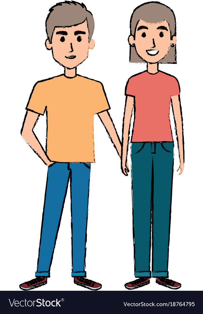 Lovers couple avatars characters Royalty Free Vector Image